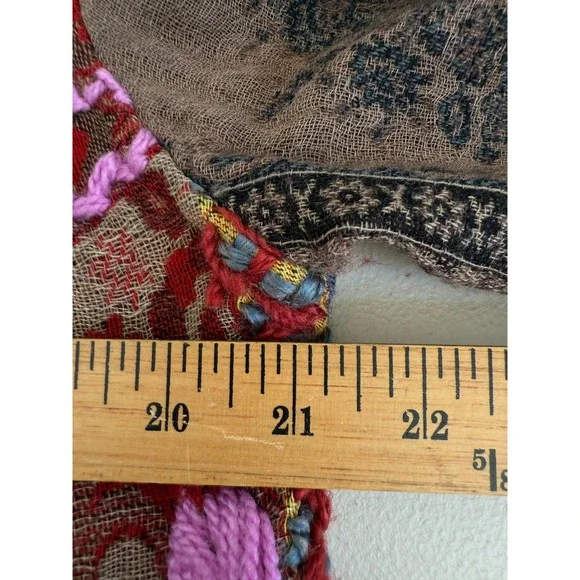 Soft Surroundings Womens 100% Wool Embroidered Cardigan Size Small Boho Artsy - Picture 11 of 13